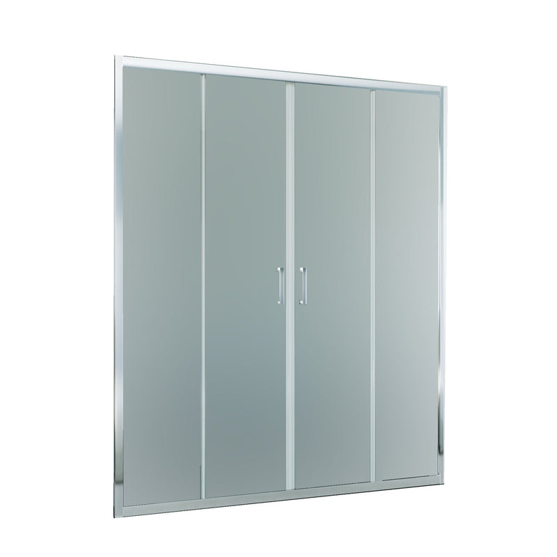 Porta Parete Doccia 2 ante Scorrevoli Centrali in Cristallo Opaco 6mm H195 Bonussi Tosca Varie Misure