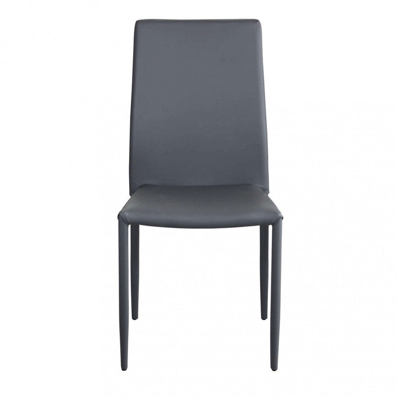 Sedia Cammie 41x50x91 h cm in Similpelle Grigio scuro