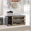 Panca Scarpiera Salvaspazio 104x37x47 cm 8 Paia di Scarpe in Truciolare Rovere e Antracite