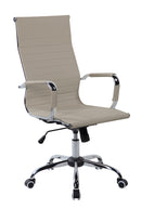 Poltrona da Ufficio Presidenziale Dallas con Braccioli 54x63x106-116 cm in Pelle Sintetica Tortora      