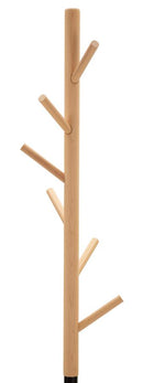Appendiabiti da Terra Tree Ø36x172 cm in Metallo e Faggio e Marmo Nero e Marrone      
