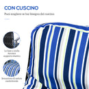 Set 2 Sdraio Pieghevoli 60x75x102 cm con Schienale Regolabile a 5 Livelli in Acciaio e Poliestere Blu e Crema      
