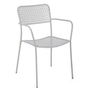 Set 4 sedie da Giardino con Braccioli 57x45/58x81,5h cm in Metallo Aura Grigio