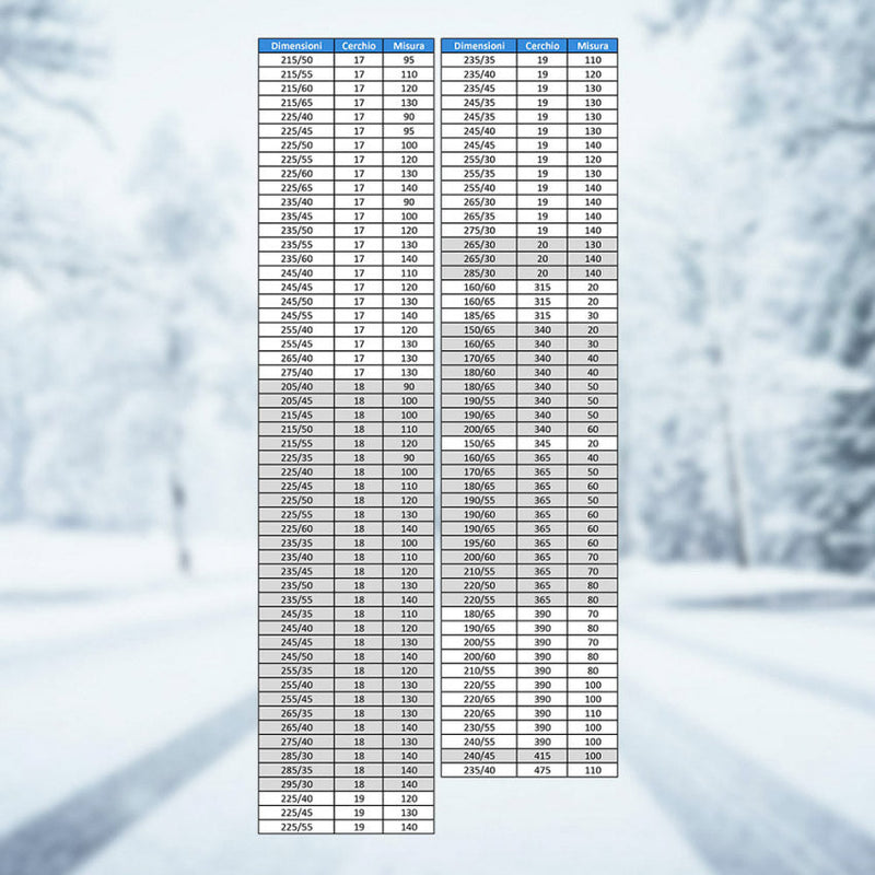 Catene da Neve per Auto 9 mm a Rombo Omologate Blue Ice Varie Misure