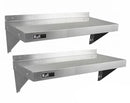 Set 2 Mensole a Muro 100x30 cm per Cucine di Ristoranti Pizzerie in Acciaio Inox