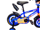 Bicicletta per Bambino 12" 2 Freni con Borraccia e Scudetto Frontale Blu e Arancione