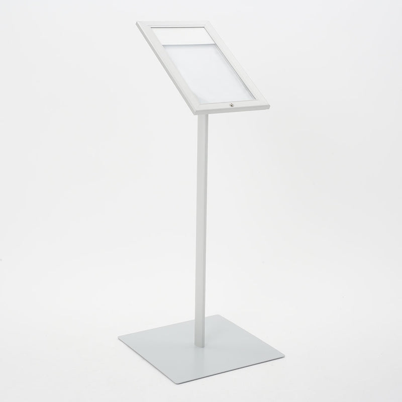 Espositore a Leggio con Piantana 29x47,7x2,3 cm in Alluminio Porta Menù Silver