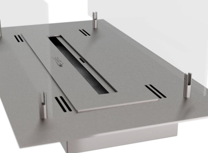 Camino a Bioetanolo da Incasso 60x32 cm Insert 600 in Acciaio Inox