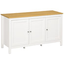 Credenza Mobile con 3 Porte e Piano in Legno Chiaro 120x40x70 cm Bianco      