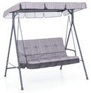 Dondolo 3 Posti da Giardino 160x118x160 cm in Ferro e Poliestere Pemba Antracite