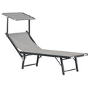 Lettino Prendisole da Giardino 181x60xH39 cm in alluminio grigio Bagnino