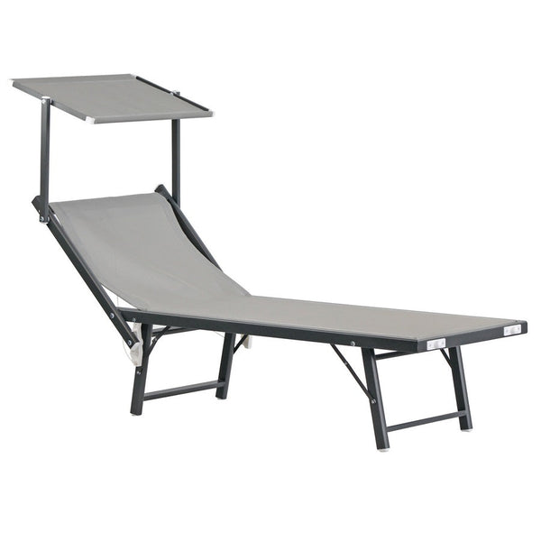 Lettino Prendisole da Giardino 181x60xH39 cm in alluminio grigio Bagnino online