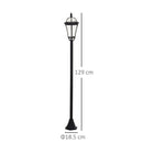 Set 2 Lampioni Solari per Giardino con 2 LED e Accensione Automatica   Nero