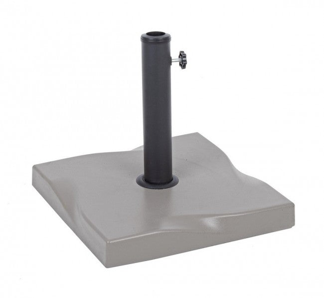 Base Ombrellone Ø35 a Ø48 Quadrato Salonicco Caffè 20 Kg in Cemento