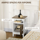 Comodino 1 Anta 1 Ripiano 38,5x35x59,7 cm in Legno Truciolare Bianco