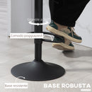 Set da 2 Sgabelli da Bar con Altezza Regolabile Poggiapiedi e Seduta Girevole in Finta Pelle Nero    