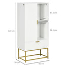 Mobiletto Bagno 60x30x120 cm in MDF e Acciaio Bianco