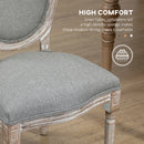 Set 2 Sedie 51x55x 96 cm in Legno e Tessuto Grigio