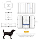 Recinto per Cani a 8 Pezzi Modulabili per Interno ed Esterno 80x60 cm in Acciaio  Nero