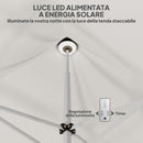 Gazebo da Giardino Pop Up 300x300x340 cm con Luci LED Solari e Altezza Regolabile Bianco  