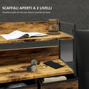 Cassettiera Stile Industriale con 7 Cassetti in Tessuto Rimovibili 79x29x101 cm Struttura in Legno e Acciaio Marrone e Nero   