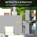 Tenda Laterale Retrattile 400x160 cm con Maniglia in Metallo Alluminio e Poliestere Grigio Chiaro    
