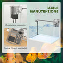 Acquario in Vetro con Luci LED da 20L 38x26x27 cm Filtro e Pompa d'Acqua Bianco   