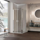 Box Doccia Angolare 2 Ante Saloon in Cristallo Trasparente 6mm H195 Bonussi Marty Varie Misure