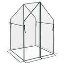 Mini Serra da Giardino con 2 Porte Avvolgibili 90x90x145 cm Copertura in PE  Trasparente