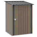 Casetta Box da Giardino Porta Attrezzi 100x103x160 cm in Acciaio Galvanizzato Marrone   