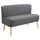 2-Sitzer-Sofa 117 x 56,5 x 77 cm in grauem und weißem Stoff in Leinenoptik