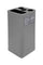 Pattumiera a Bidone da 100 L 38,3x38,3x82,5 cm 3 Scomparti Tubolari e 1 Scomparto Gettacarta in Acciaio Verniciato Grigio