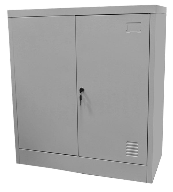 Armadietto Metallico 2 Ante 1 Mensola 80x40x80 cm con Serratura a Chiave in Acciaio Grigio online