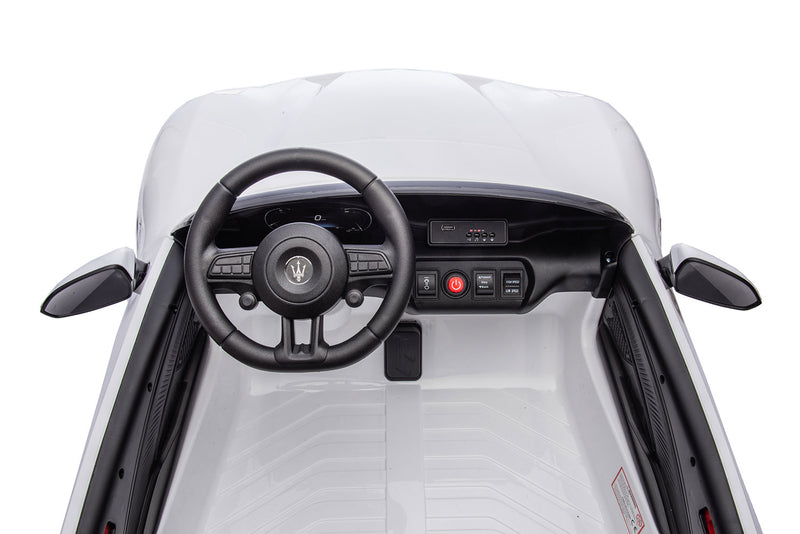 Macchina Elettrica per Bambini Licenza Maserati Folgore 12V Bianco  