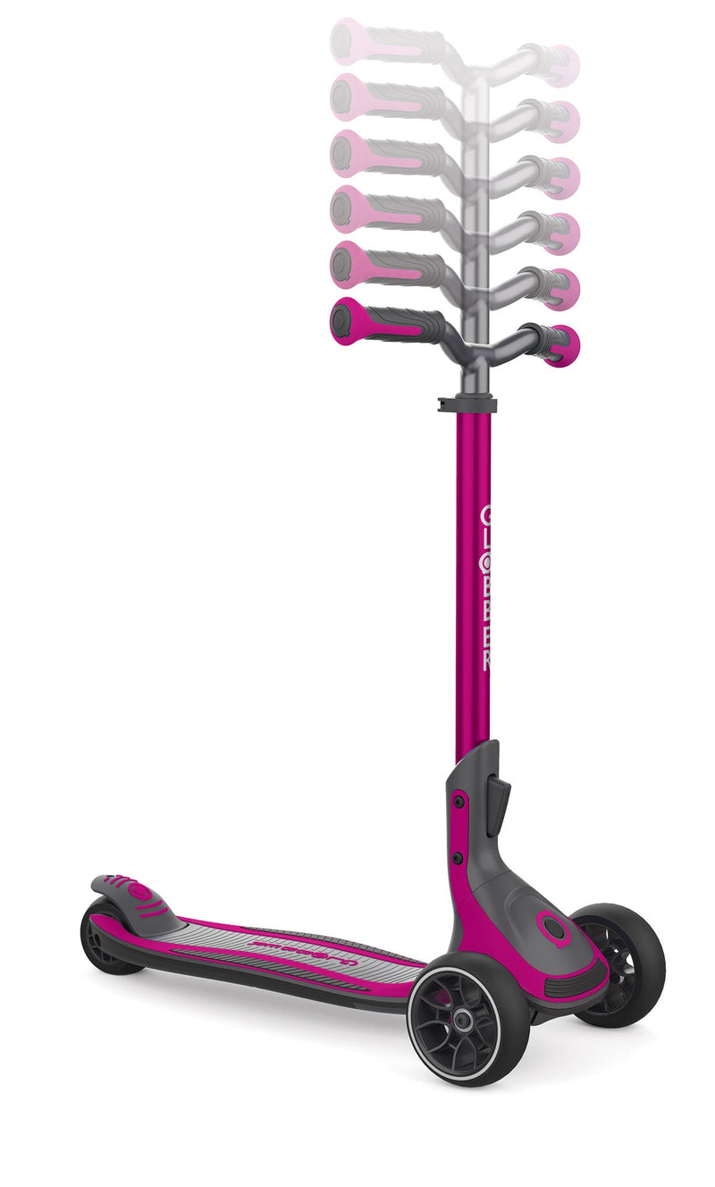 Monopattino 3 Ruote Telescopico e Ripiegabile Max 100 Kg Globber Ultimum Rosa