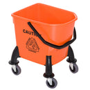 Carrello Pulizie Professionale con Strizzatore Rimovibile e Ruote Arancione 