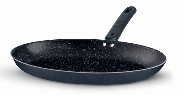Antihaftbeschichtete ovale Bratpfanne aus Aluminium Ø 36 cm mit Deckel aus schwarzem Silex Ecostone acquista