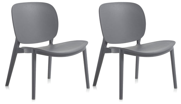 online Set mit 2 Stühlen 58 x 48,5 x 71 cm aus grauem Polypropylen