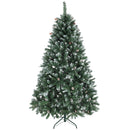 Albero di Natale Innevato 180 cm 910 Rami Effetto Neve con Pigne in Plastica e Metallo Verde  