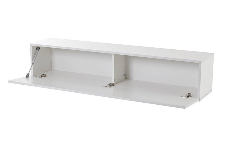 Parete Attrezzata Mobili Soggiorno 8 Mobili Sospesi in Melamina 16,3x40,7x3,1cm TFT Cube Bianco e Grigio e Wengè