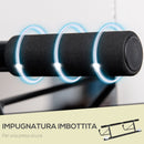 Barra Trazioni a Pressione su Porta Pieghevole 100x34x26 cm Max 100Kg Nero