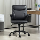 Sedia da Ufficio Presidenziale 60x68x95,5-105 cm Reclinabile ad Altezza Regolabile in Finta Pelle Nero   