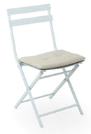 Set Tavolino e 2 Sedie Pieghevoli da Giardino in Acciaio Kraus Tiziano Celeste Chiaro