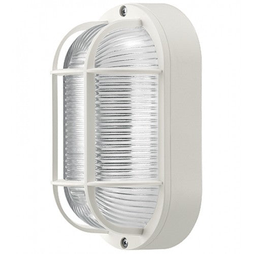 Plafoniera applique ovale E27 con griglia tartaruga bianca e campana in vetro