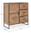 Credenza 1 Anta 90x40x90h cm 3 Cassetti Elmer