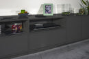 Mobile TV 4 Ante 2 Cassetti 260x41,4x46 cm Bloom Grigio Antracite Laccato Lucido