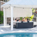 Vasca Idromassaggio Spa Oslo Aero Plus Smart con Wifi per 6 Persone 180x180x65 cm in Materiale Plastico Effetto legno      