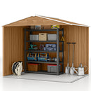Casetta da Giardino 236x174x190 cm con Porte Scorrevoli in Lamiera di Acciaio Marrone      