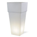 Lampada Vaso Quadrato Grande Colore Bianco per Esterno Linea Lounge Livos