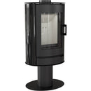 Stufa a Legna 5,5/10,5KW Piastrellata in Acciaio Flig Springfield Nera Lucida